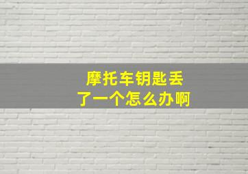 摩托车钥匙丢了一个怎么办啊