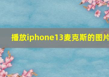 播放iphone13麦克斯的图片