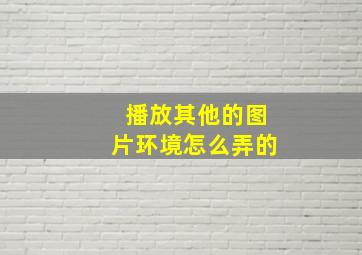 播放其他的图片环境怎么弄的