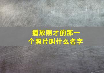 播放刚才的那一个照片叫什么名字