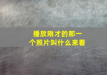 播放刚才的那一个照片叫什么来着