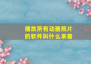 播放所有动画照片的软件叫什么来着