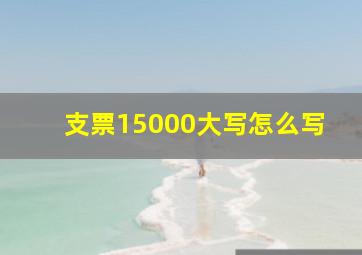 支票15000大写怎么写