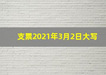 支票2021年3月2日大写