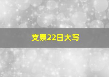 支票22日大写