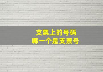 支票上的号码哪一个是支票号