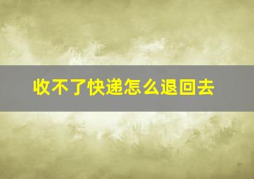 收不了快递怎么退回去