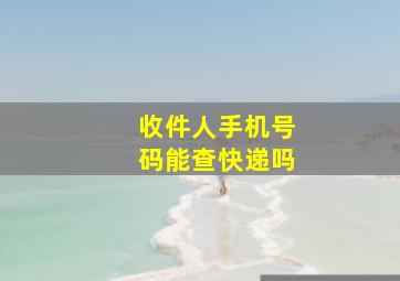 收件人手机号码能查快递吗