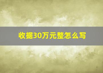 收据30万元整怎么写