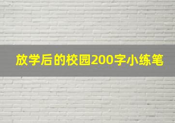 放学后的校园200字小练笔