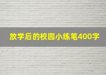 放学后的校园小练笔400字