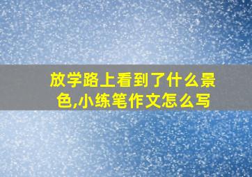 放学路上看到了什么景色,小练笔作文怎么写