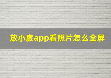 放小度app看照片怎么全屏