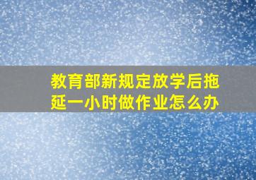 教育部新规定放学后拖延一小时做作业怎么办