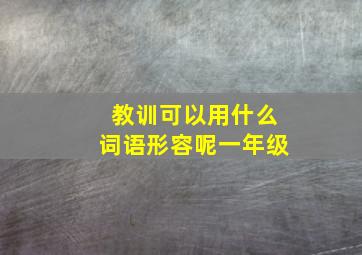 教训可以用什么词语形容呢一年级