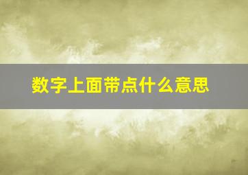 数字上面带点什么意思