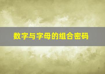 数字与字母的组合密码