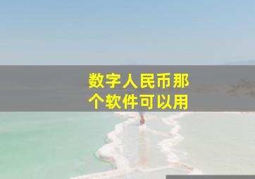 数字人民币那个软件可以用