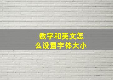 数字和英文怎么设置字体大小