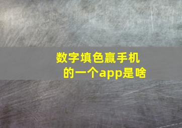 数字填色赢手机的一个app是啥