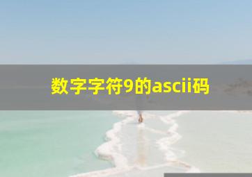 数字字符9的ascii码