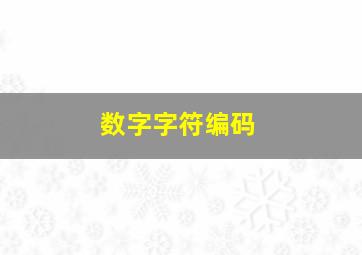 数字字符编码