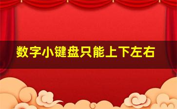 数字小键盘只能上下左右