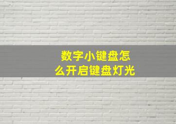 数字小键盘怎么开启键盘灯光