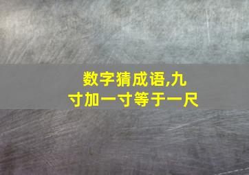 数字猜成语,九寸加一寸等于一尺