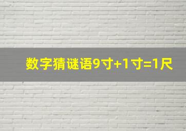 数字猜谜语9寸+1寸=1尺