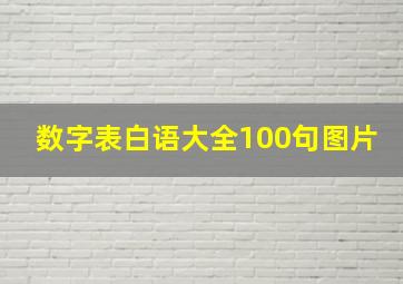 数字表白语大全100句图片