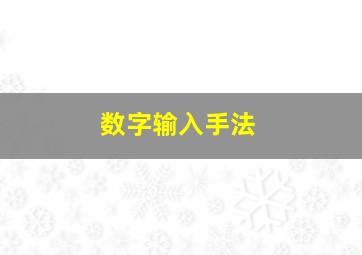 数字输入手法