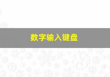 数字输入键盘