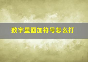 数字里面加符号怎么打