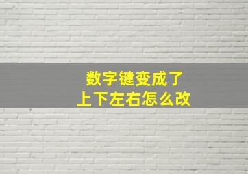 数字键变成了上下左右怎么改