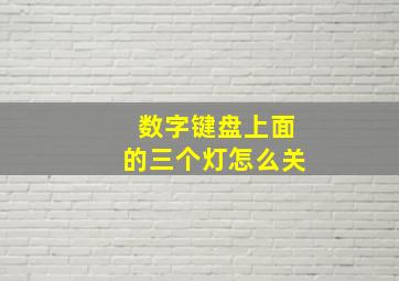 数字键盘上面的三个灯怎么关