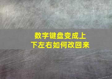 数字键盘变成上下左右如何改回来