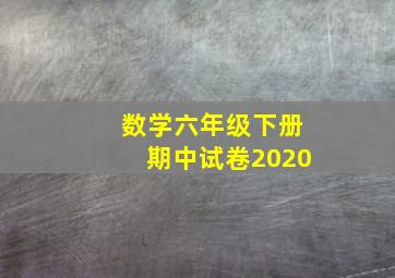 数学六年级下册期中试卷2020