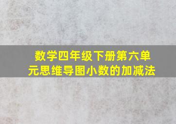 数学四年级下册第六单元思维导图小数的加减法