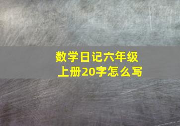 数学日记六年级上册20字怎么写