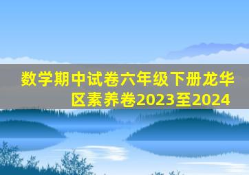 数学期中试卷六年级下册龙华区素养卷2023至2024