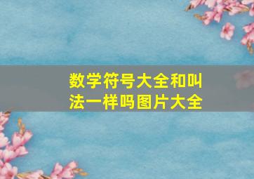 数学符号大全和叫法一样吗图片大全