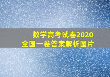 数学高考试卷2020全国一卷答案解析图片