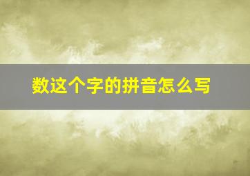 数这个字的拼音怎么写