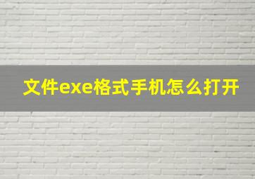 文件exe格式手机怎么打开