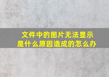 文件中的图片无法显示是什么原因造成的怎么办