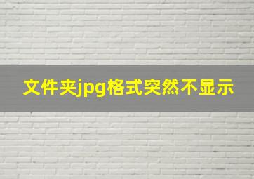 文件夹jpg格式突然不显示