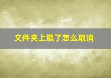 文件夹上锁了怎么取消