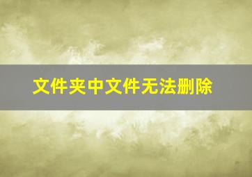 文件夹中文件无法删除