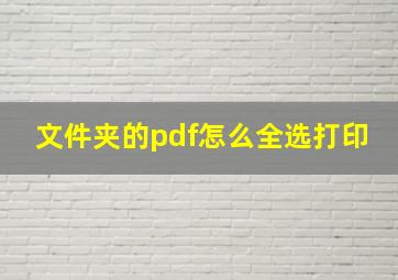 文件夹的pdf怎么全选打印